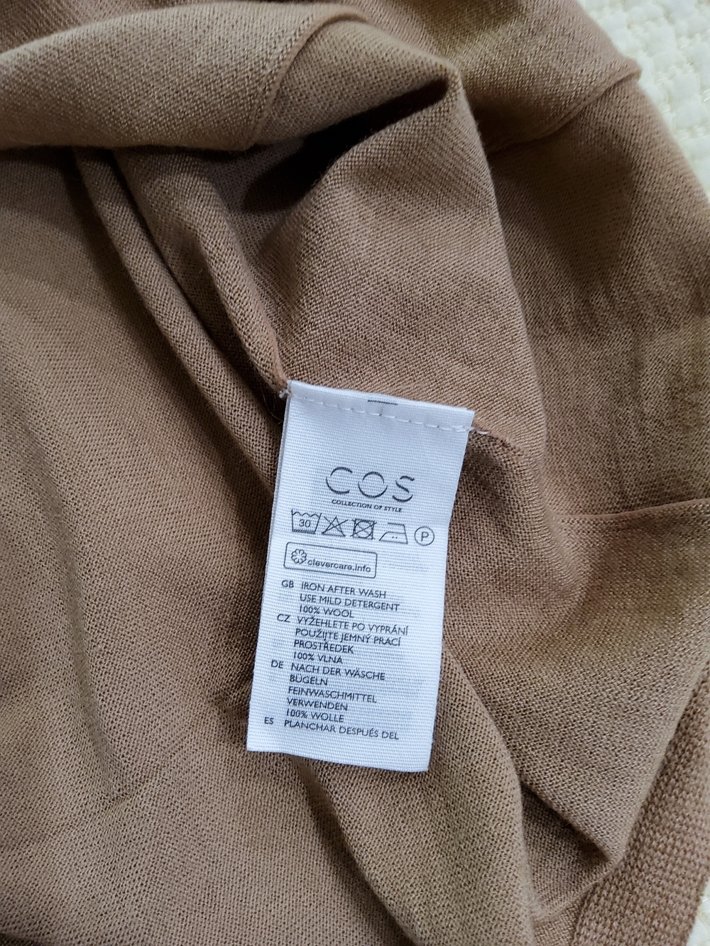 COS 100% wool Camel Asymmetric Cowl Sweater - Picture 8 of 8